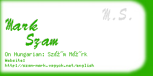 mark szam business card